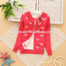 Hand Knitted Kids Cardigan acrylic Sweater Knitting Design For Girl
